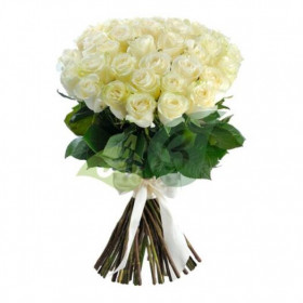 Букет #25: 25 белых роз эквадор