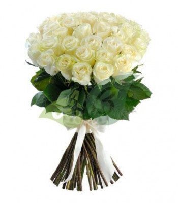 Букет #25: 25 белых роз эквадор